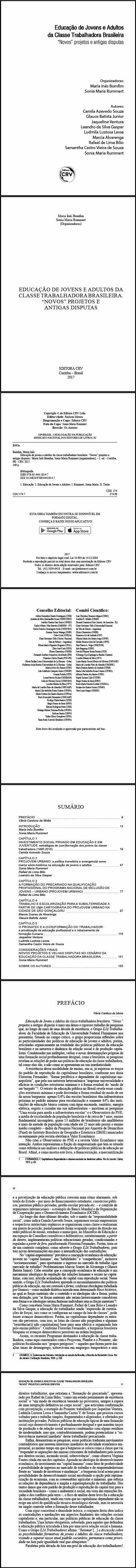 EDUCAÇÃO DE JOVENS E ADULTOS DA CLASSE TRABALHADORA BRASILEIRA:<br> “Novos” projetos e antigas disputas